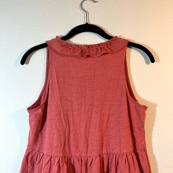 Anthropologie Deletta Ruffle Tank Coral Pink Anthro Lace Up Flowy Cottage Boho S - Picture 10 of 12